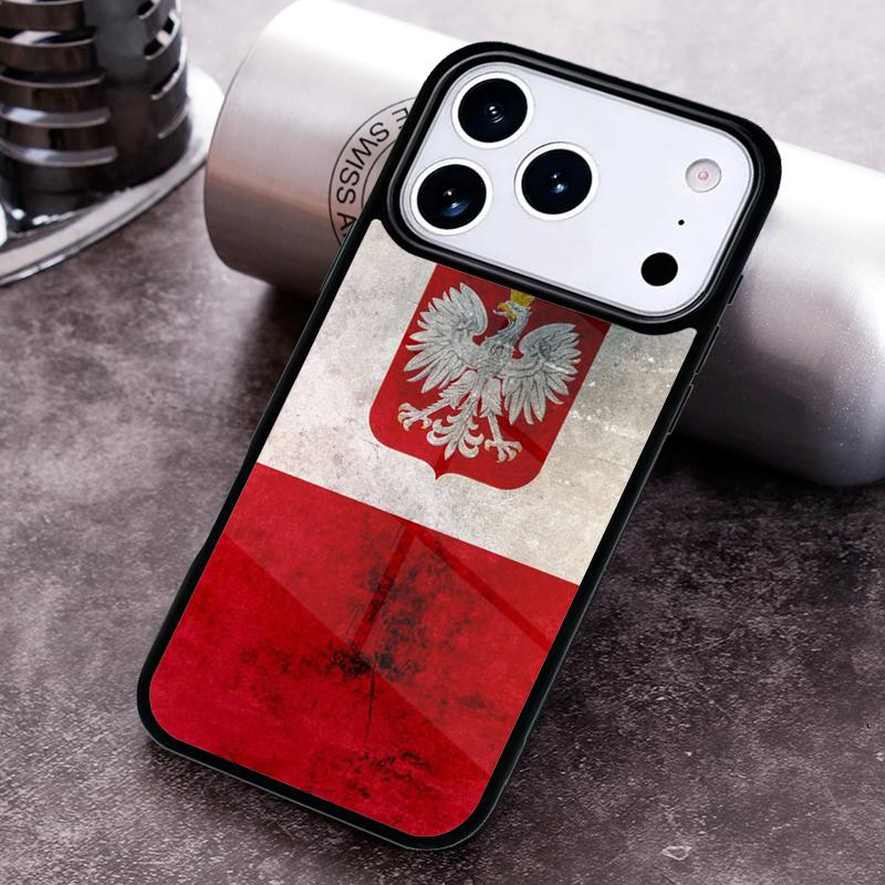 Чехол для телефона с флагом Польши для iPhone 17 16 15 Pro Max Air 14 13 12 11 Plus Ударопрочный Чехол Capa