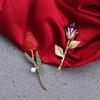 Flower Hollow Pearl Crystal Women Rose Brooches Korean Enamel Pin Backpack Decoration Badges Pin
