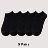 Комплект из 5 шт. хлопковых носков-лодочек с низким верхом, дышащие носки с защитой от пота и запаха, с коротким носком и длиной до середины икры
