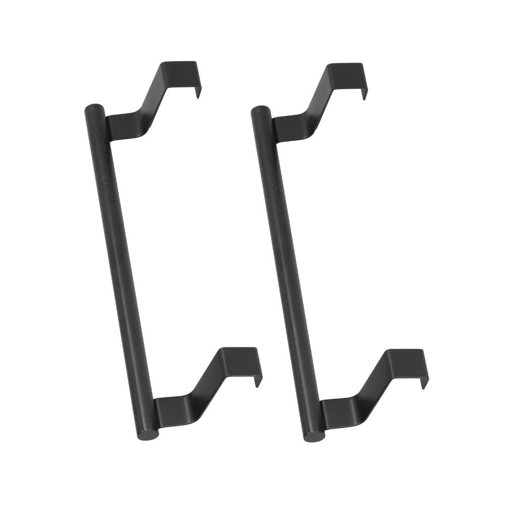 2 PCS Stainless Steel Towel Bar Black Over Door Towel Rack Home Dorm Hotel Apartment