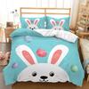 Easter Duvet Cover Set Queen King Size Colorful Easter Egg Bunny Themed Bedding Set Kids Boys Girls Room Decor 3 Pcs Super Soft
