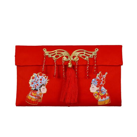 Классический мешочек для удачи, прозрачная текстура, искусственный шелк, для посещения родственников, новогодний красный конверт для семьи