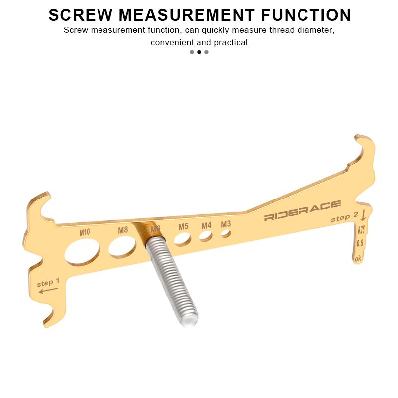 RIDERACE Bike Chain Wear Indicator Checker Bicycle Gauge Measurement Ruler Portable Road Cycling Chain Replacement Repair Tools