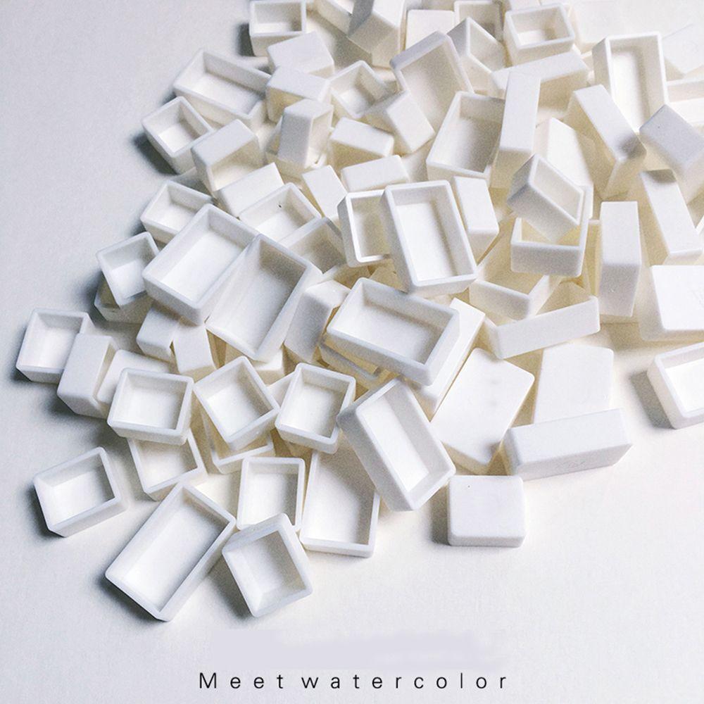 3.2ml Artists Half Pans Plastic Watercolor Paint Grid Paint Palette Painting Supplies Art Supplies
