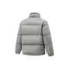 Li Ning Plain Stand Collar Loose Short Down Jacket Unisex Outwear Oatmeal-Gray AYMT171-3