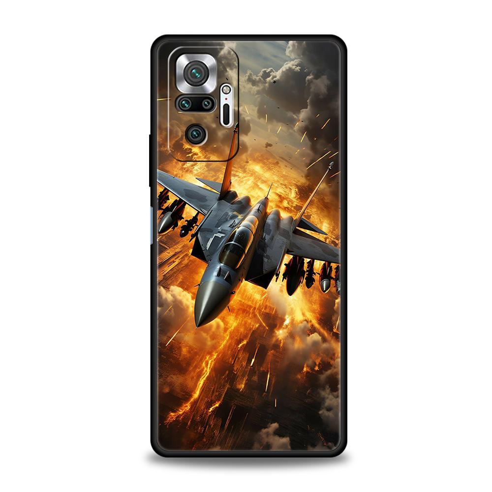 Чехол для телефона Cover для Redmi 14C 13C 10C Note 14 13 12 10 11 K40 K50 Gaming Pro Plus 5G Мягкий ТПУ корпус Истребитель Fundas Capas