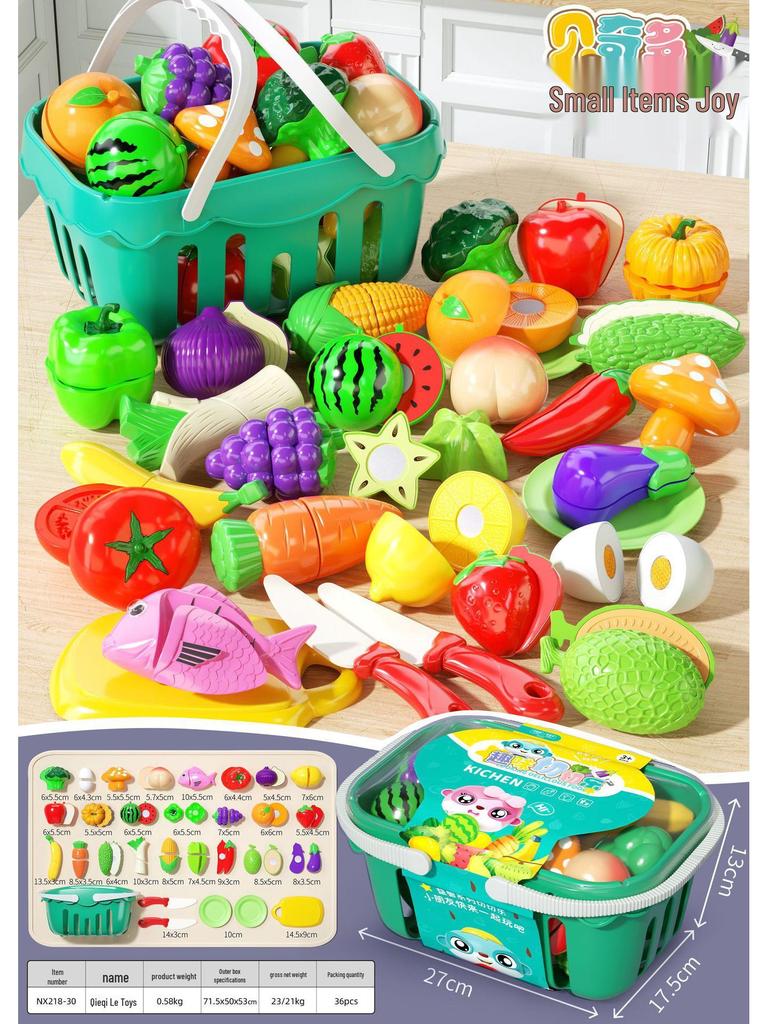 Chopping Fun Kitchen Toy Set: Children's Vegetables & Fruits Role-Playing Educational Toy