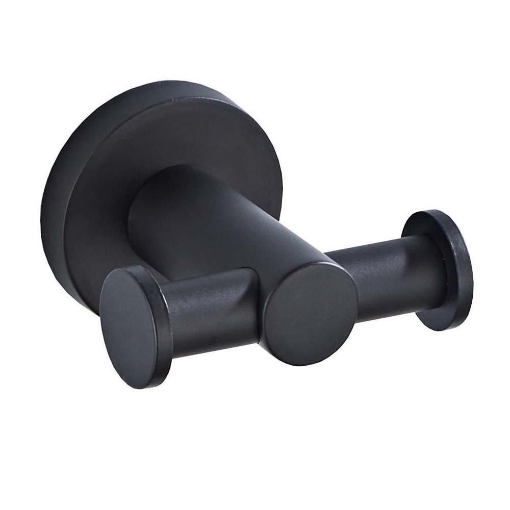 Черный двойной крючок для одежды из нержавеющей стали, бытовой подвесной одинарный крючок для одежды, крючок для ванной, фурнитура для ванной, вешалка 2023