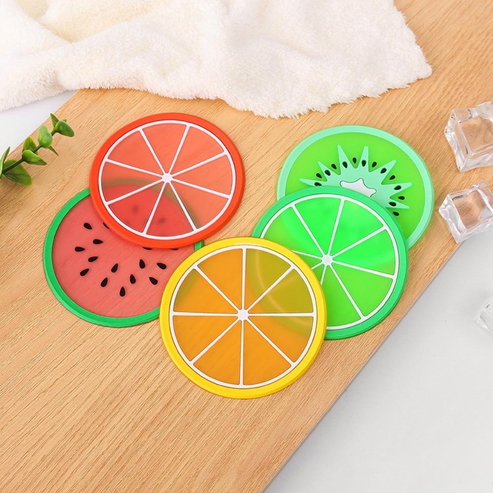 Silicone Cup Mat Non -slip Cup Insulation Pad Placement Fruit Shape Cup Coaster Office