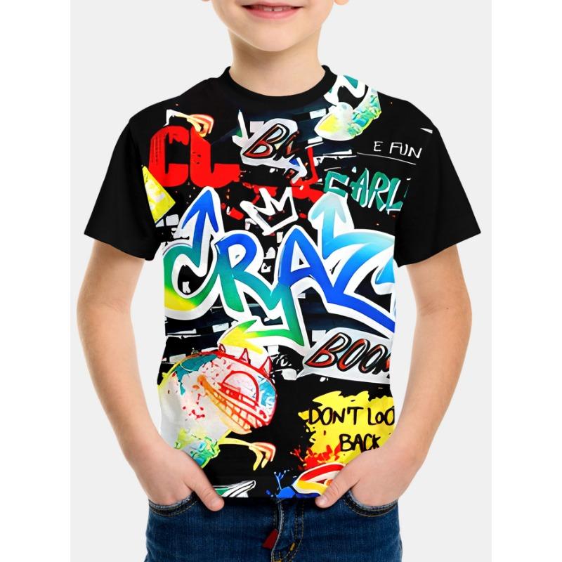Cartoon Style Short Sleeved 3D Digital Printed Fashion T-shirt for Children Shirt