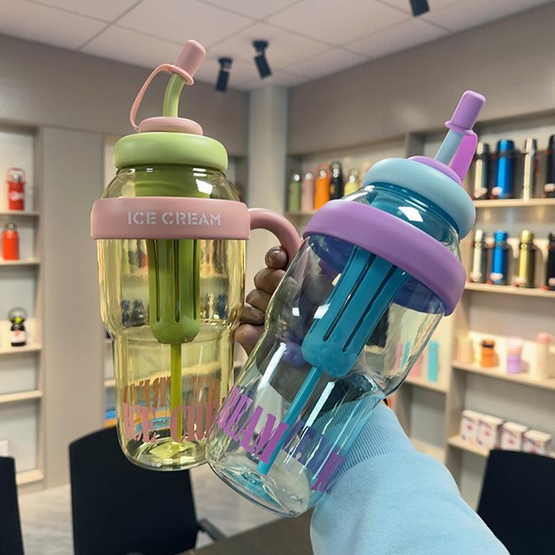 2024 Красивая летняя пластиковая чашка для молочного чая, чашка Lucky Belly, милая соломенная бутылка для воды с ручкой