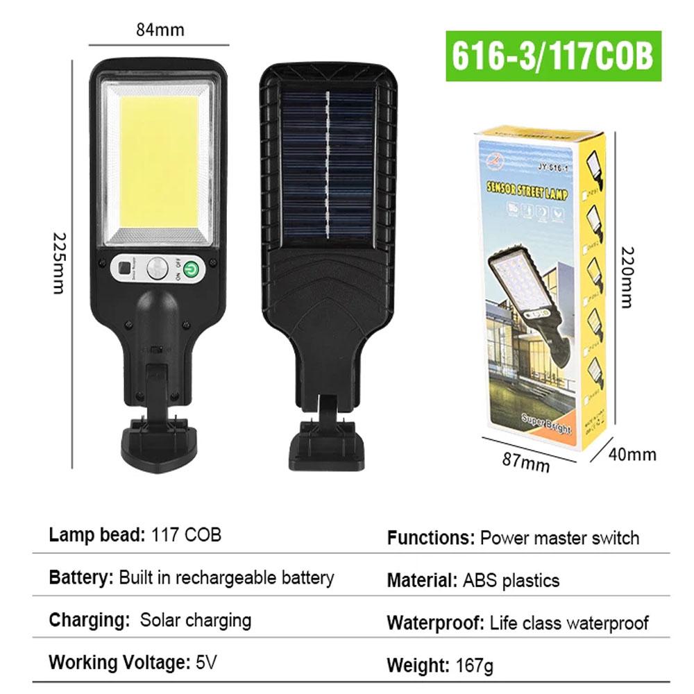 Солнечный уличный светодиодный настенный светильник для двора, 3 режима освещения, дистанционное управление, индукция человеческого тела, садовая терраса, гаражные ворота, уличный фонарь