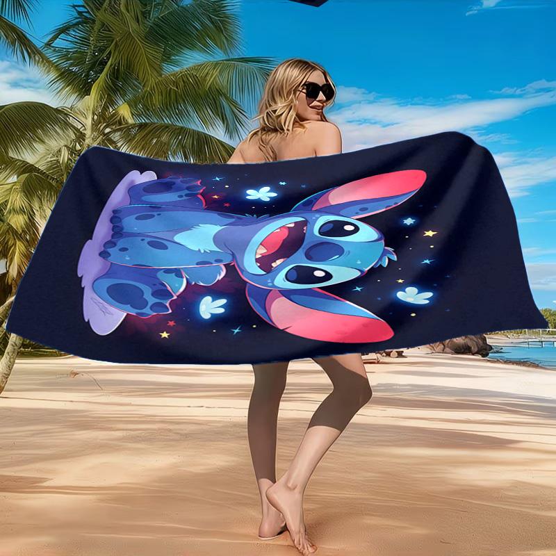 Cartoon Hawaii Artwork Printed Microfiber Beach Towel, Soft And Absorbent, Quick-Dry, Ideal for Summer Travel, Beach Essential, Swimming Pool