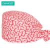 New Brains Printed Surgical Cap Pure Cotton Doctor Work Cap Nurse Cartoon Print Scrub Hat Men Women Men Dental Clinic Hats