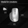 HP 930 Silver Bluetooth Mouse, Rechargeable, USB-C Charging, 3-Device Connection, 4-Way Scroll Wheel, 7 Programmable Buttons, Compatible with Mac,
