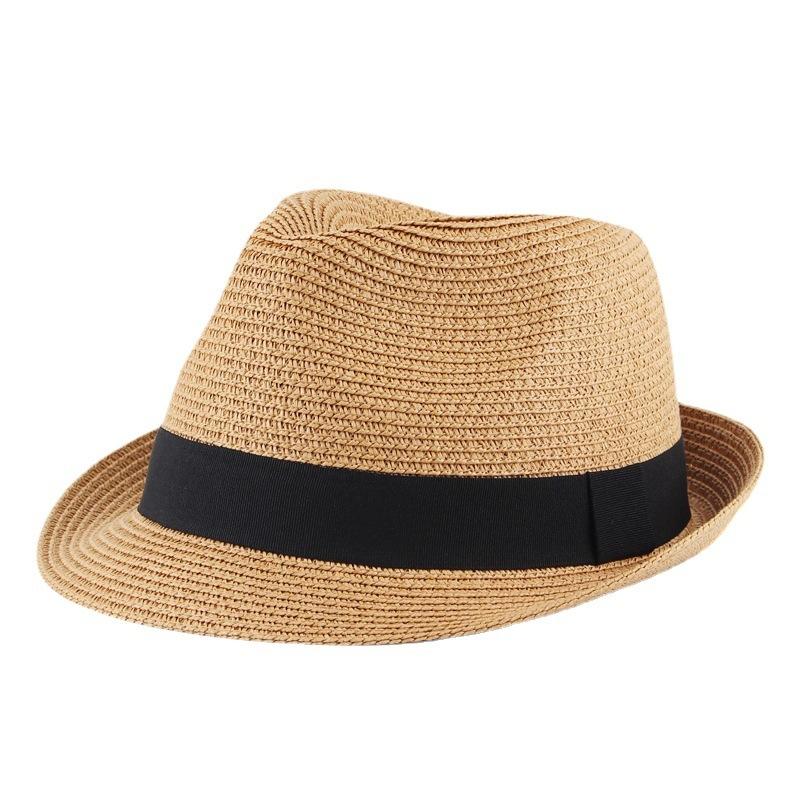 Мужская женская соломенная шляпа Fedora в панамском стиле, летняя шляпа 56-58 см
