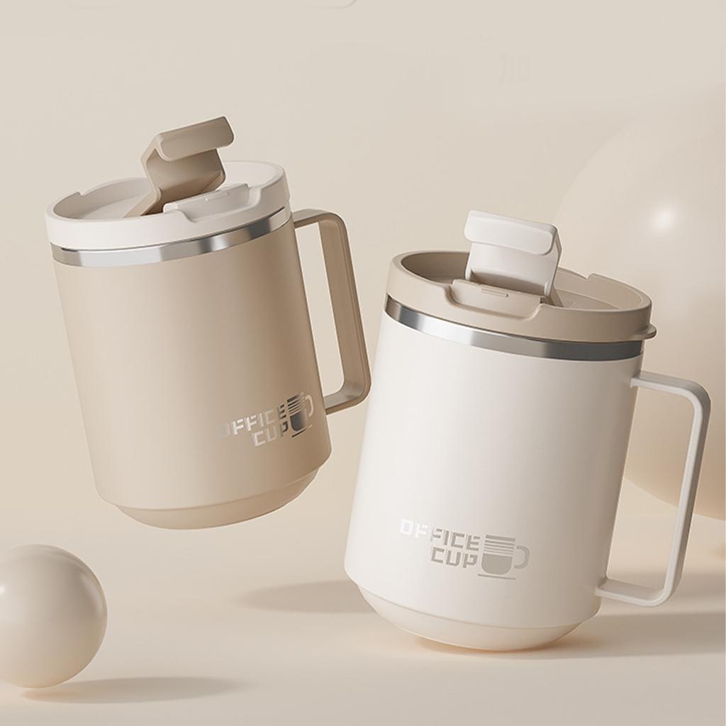 Кружка для кофе из нержавеющей стали 304 с двойными стенками, с ручкой, портативная, герметичная, для воды, большой вместимости, для питья