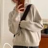 Осень-зима Модные толстовки с капюшоном Длинные рукава Однотонные пуловеры Женская одежда Повседневная универсальная одежда в японском стиле Трендовые простые топы