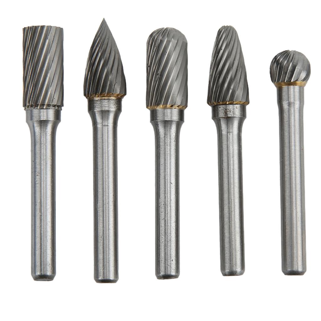 5Pcs Set Rotary Burrs Set 6x10mm Tungsten Carbide Bits for Polishing Grinding Engraving DrillingACDFG