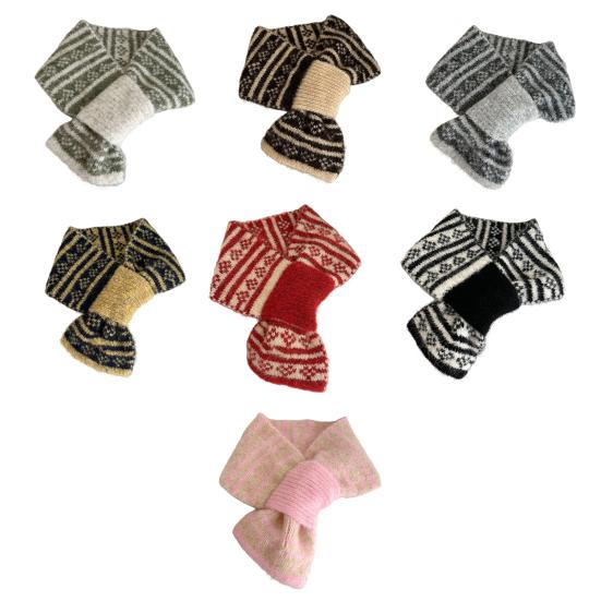 Winter Scarf Small Hole Design Thickened Warm Print Scarf Windproof Cold-Resistant Women Neck Warmer