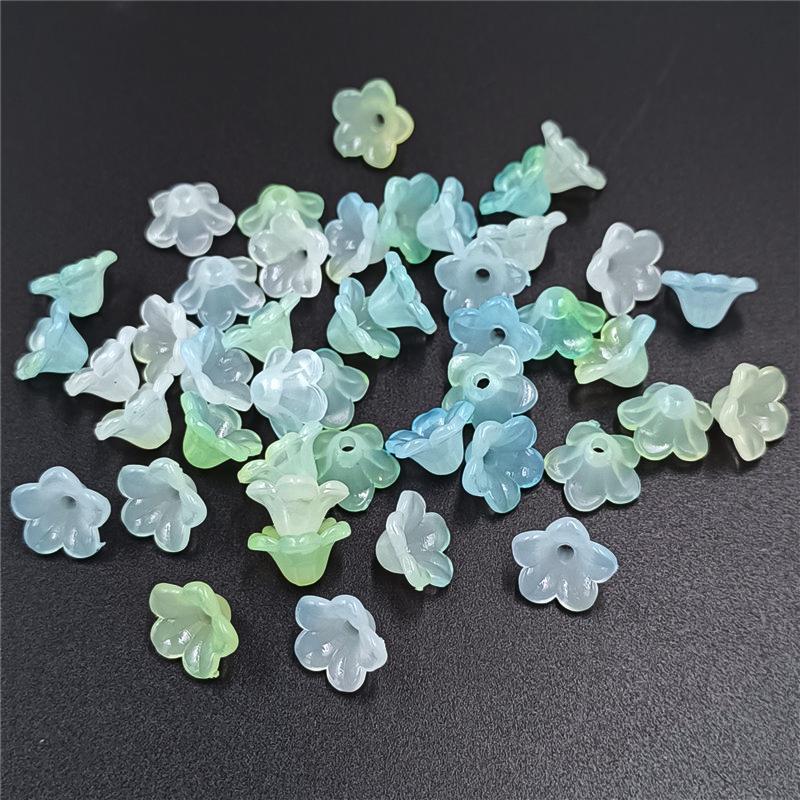 Бусины Рог Держатель для цветов Имитация глазури DIY Аксессуары для волос Изготовление ювелирных изделий для серег Ожерелья Мода 20 шт. Двухцветный окрашенный акрил