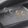 REETI 925 Silver Cubic Zirconia Cross Pendant Hoop Earrings For Women Huggie Earring