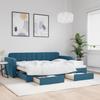 VidaXL Daybed with Trundle and Drawers Blue 80x200 Cm Velvet 3196969