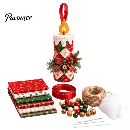 DIY Projects for Winter Festivals Patchwork Ornament Kit Christmas Holiday Decoration, Decorative Fabric Creative Festive Living Space Accents