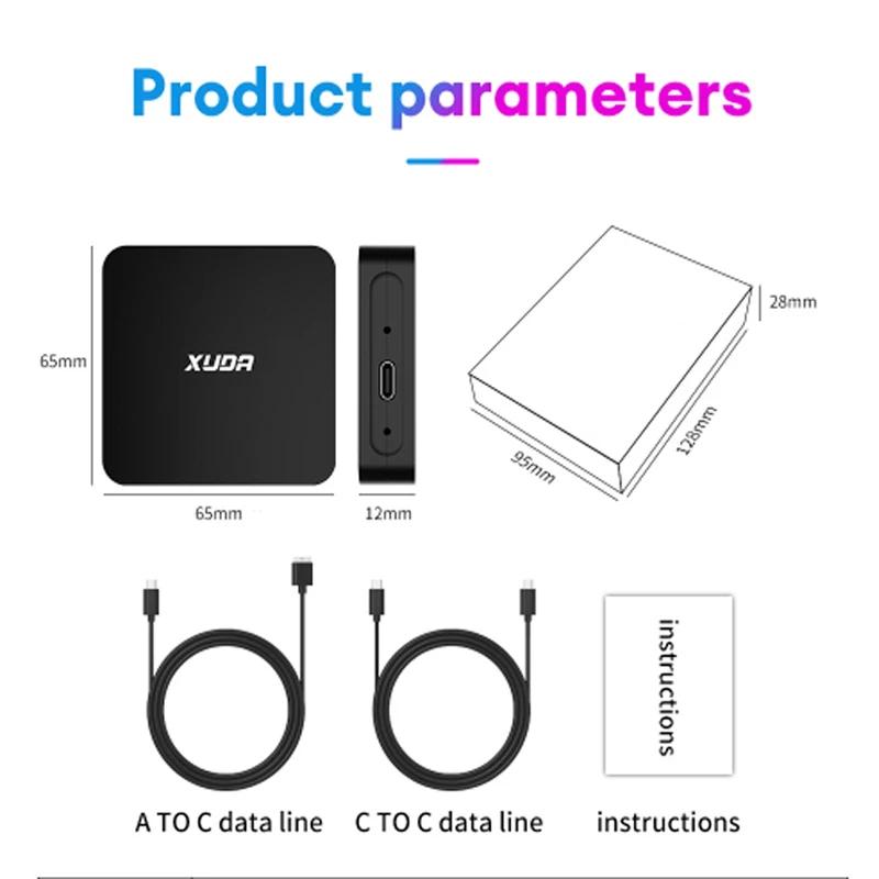 Проводной беспроводной CarPlay Android Auto адаптер USB Type C Plug and Play 2 в 1 адаптер WiFi Fast Connection Auto Car Box