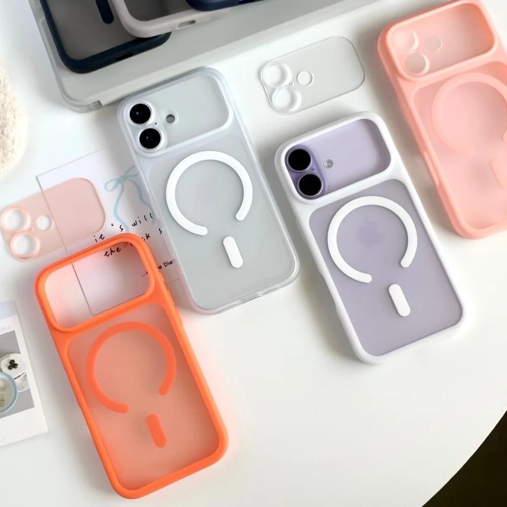 Новый роскошный матовый прозрачный магнитный чехол для телефона для iPhone 17 Pro Air 17 16 15 14 13 Pro Max Съемная крышка объектива для Magsafe