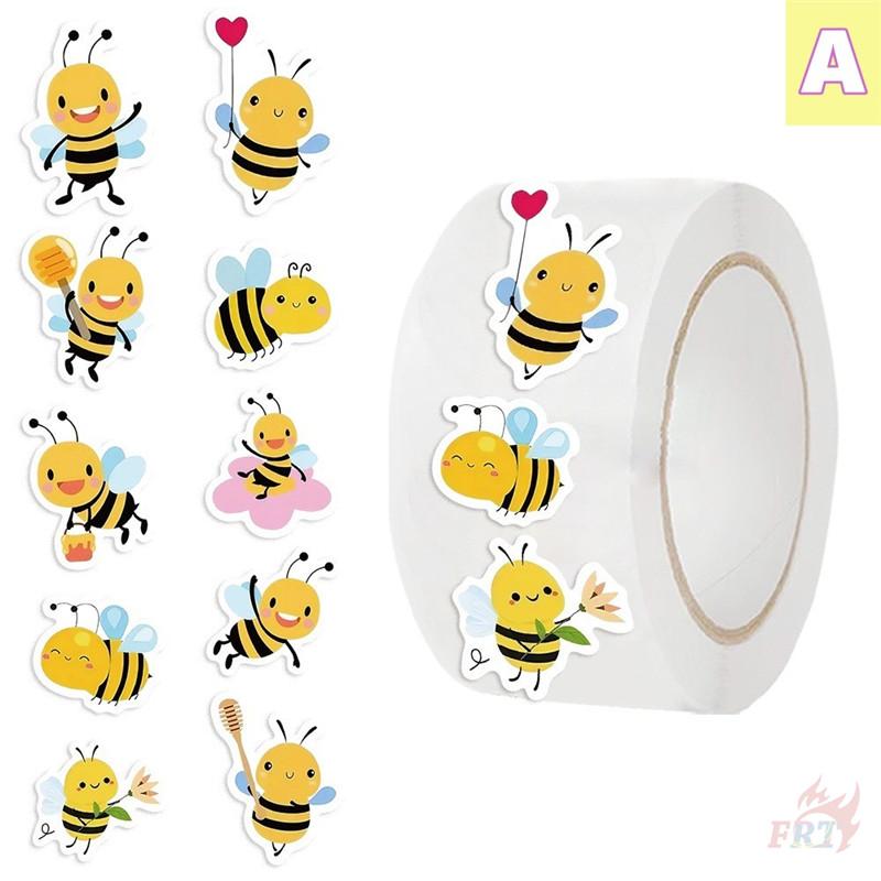 500 шт./рулон Q Funny Bees Kids Rewards Stickers - DIY Scrapbooks Декор Альбом Запечатывание Этикетки Наклейки