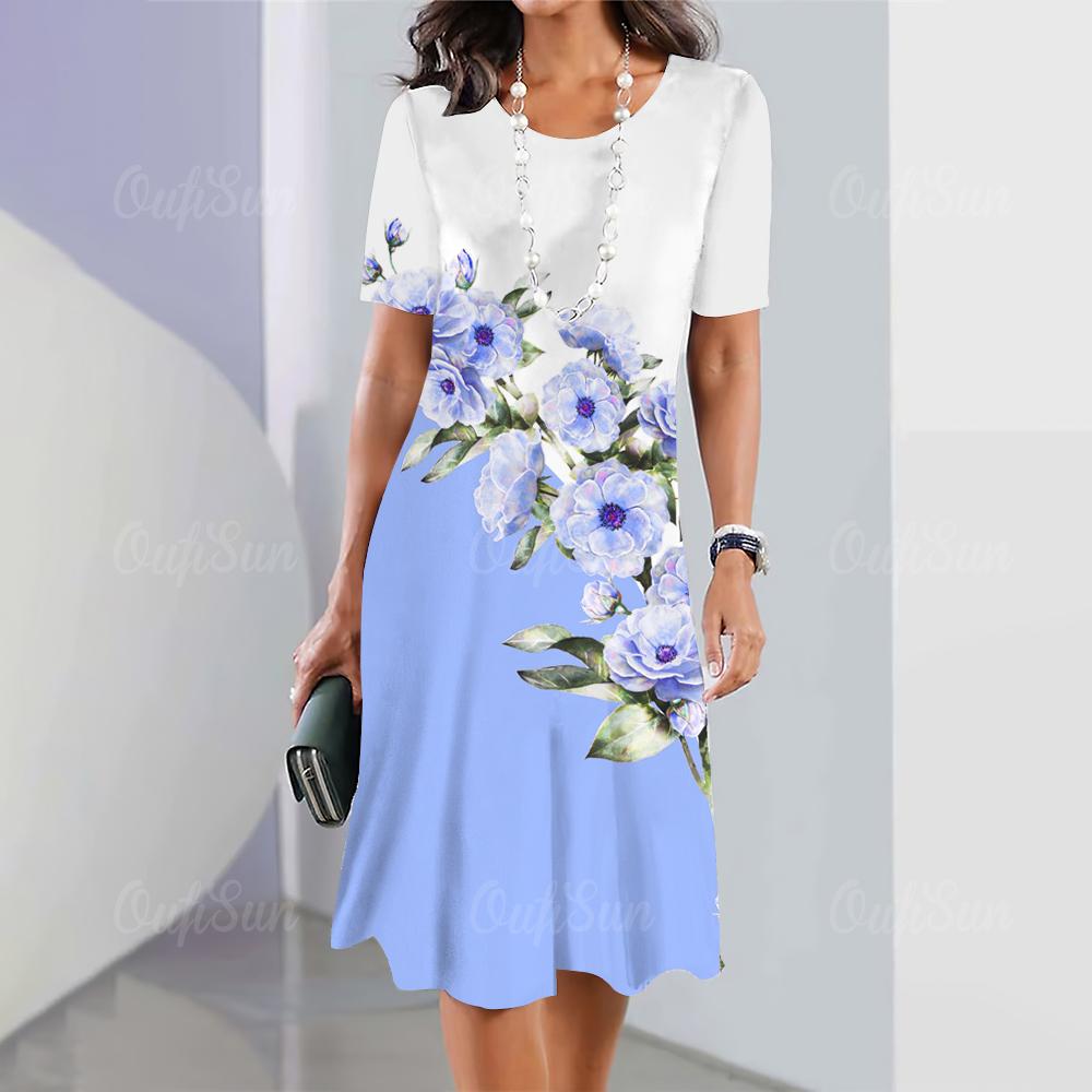 Butterfly & Floral 3D Print New Women's Dresses Plus Size Female Summer Dress