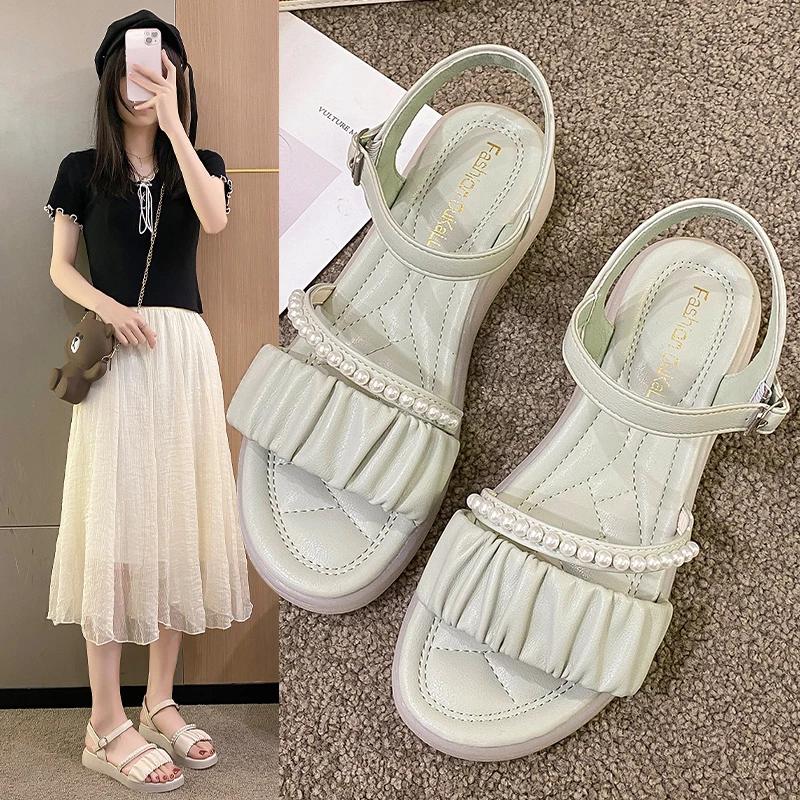 Новые женские сандалии на толстой подошве, модные простые повседневные тапочки, сандалии для женщин, модные женские сандалии 2024 года