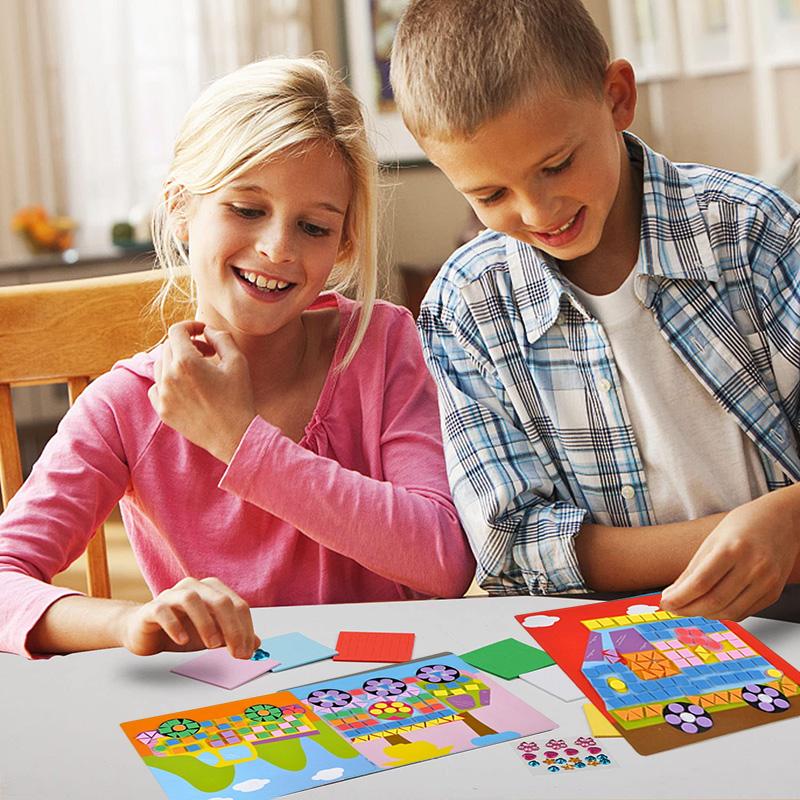 6/12 шт. Мозаики Картины Сделай сам Поролоновые Пазлы 3D EVA Наклейка Самолет Машина Космический корабль Кошка Собака Животное Мультяшный Рисунок Домашний Декор TMZ