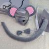 Mouse Costume Set Mouse Ear Headband Tail Nose Bow Tie Gloves Set Cosplay Costume Accessory for Halloween Christmas Parties