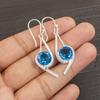 Swiss Blue Topaz Handmade Wonderful Earrings, 925 Sterling Silver Earrings, Blue Topaz Gemstone Silver Jewelry For Grandma
