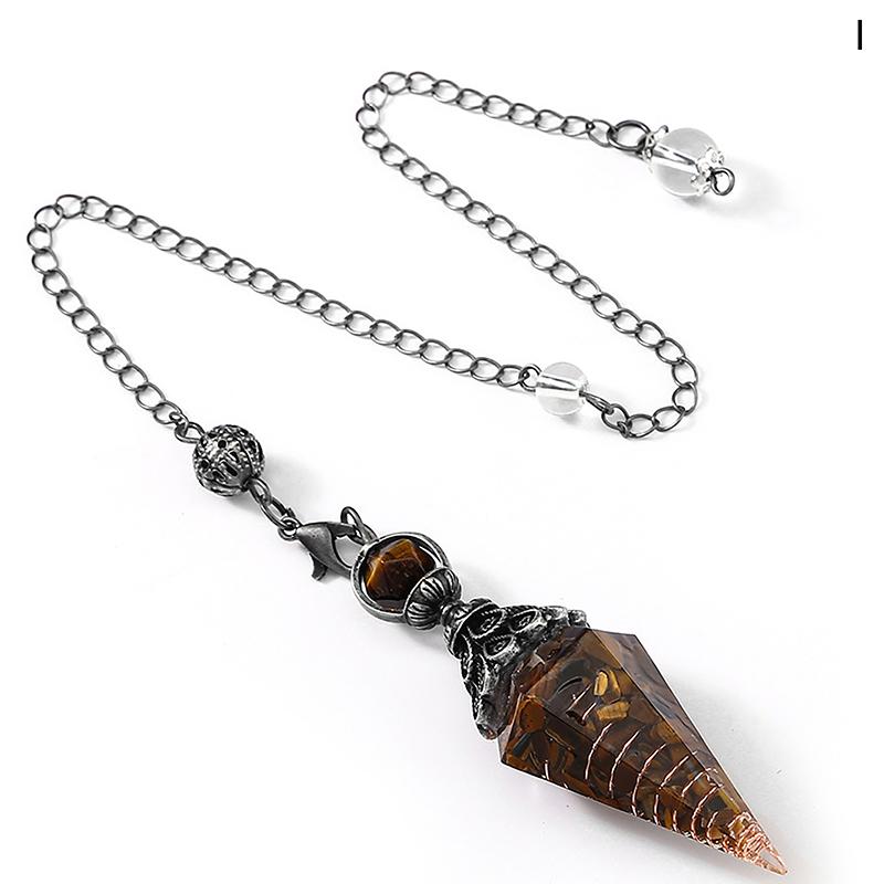 Natural 7 Chakra Healing Crystals Pendulum For Dowsing Divination Quartz Stone Pendulums Antique Reiki Pendant Jewelry