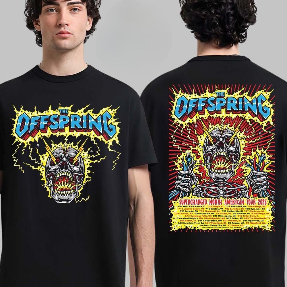 Горячий The Offspring Supercharged Worldwide В 2025 году Мерч Япония и Австралия Даты тура Двусторонняя унисекс футболка