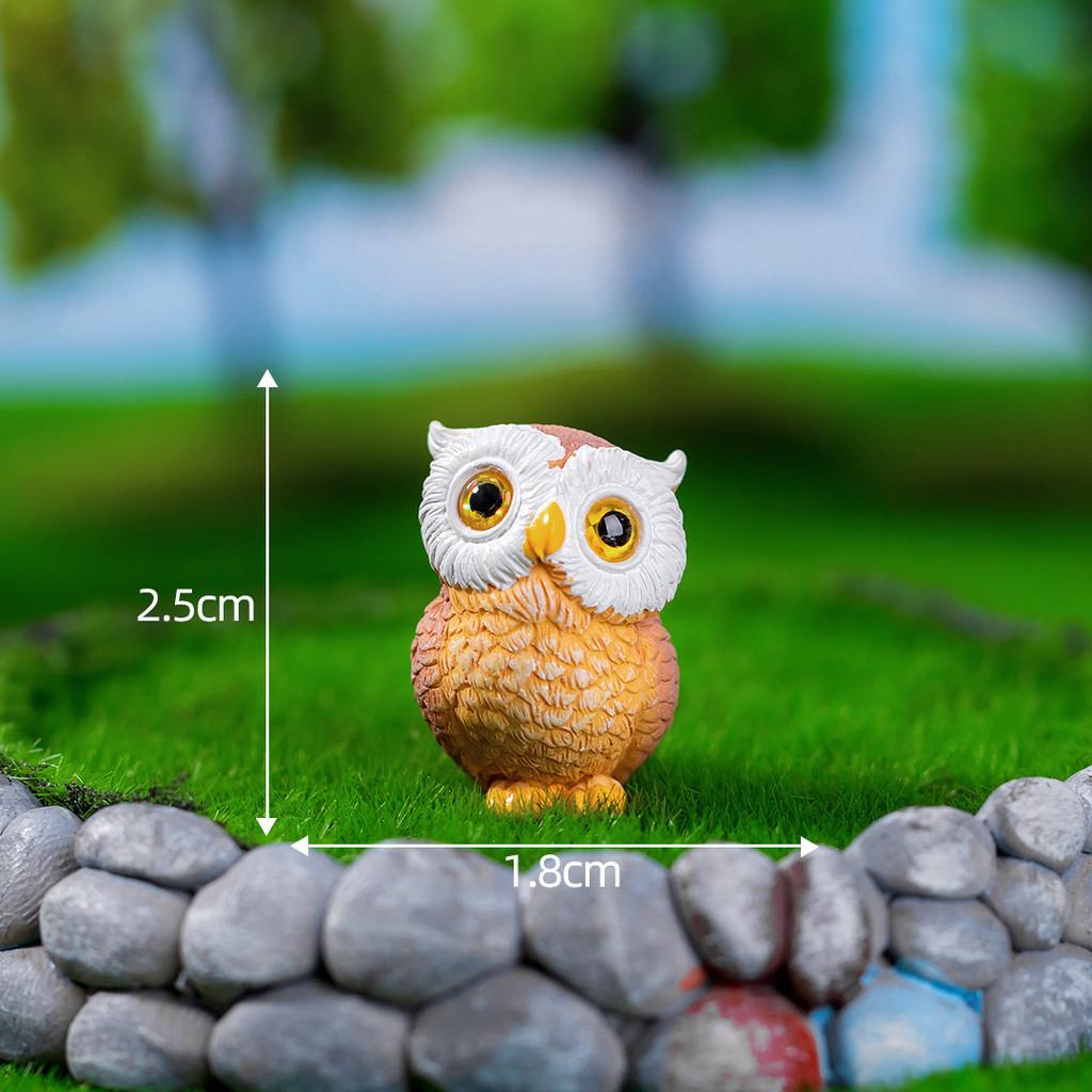 Adorable Resin Owl Figurine Miniature Garden Decor Cute Cartoon Animal Craft