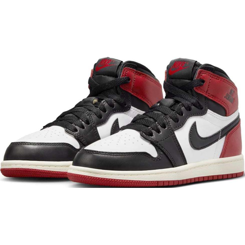 Air Jordan 1 Retro High OG Детские 'Black Toe Reimagined' (унисекс) Черный / Черный / Varsity Red / Белый Детские Баскетбольные Кроссовки FD1412 106