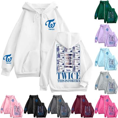 Женская повседневная модная толстовка с капюшоном на молнии с длинными рукавами и принтом