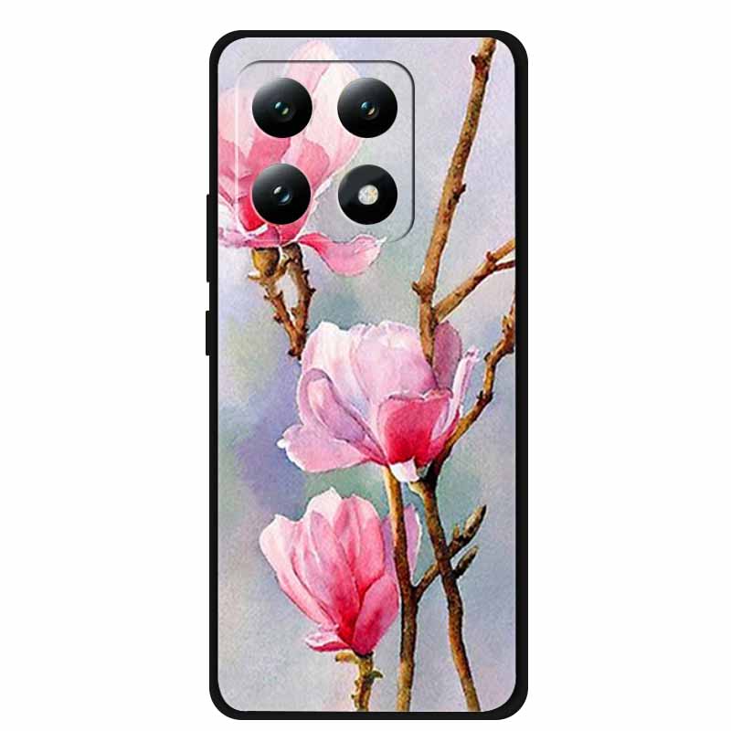 Для Xiaomi 15T 5G Чехол Цветы Мягкий Силикон ТПУ Задняя Крышка Для Xiaomi 15T Pro 5G Capa Boho Цветная Защита от Царапин