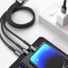 Прозрачный кабель для передачи данных 100 Вт с дисплеем мощности USB-C на 8-контактный/Micro-USB Плетеный шнур для зарядки Быстрая зарядка и передача данных Зарядный кабель
