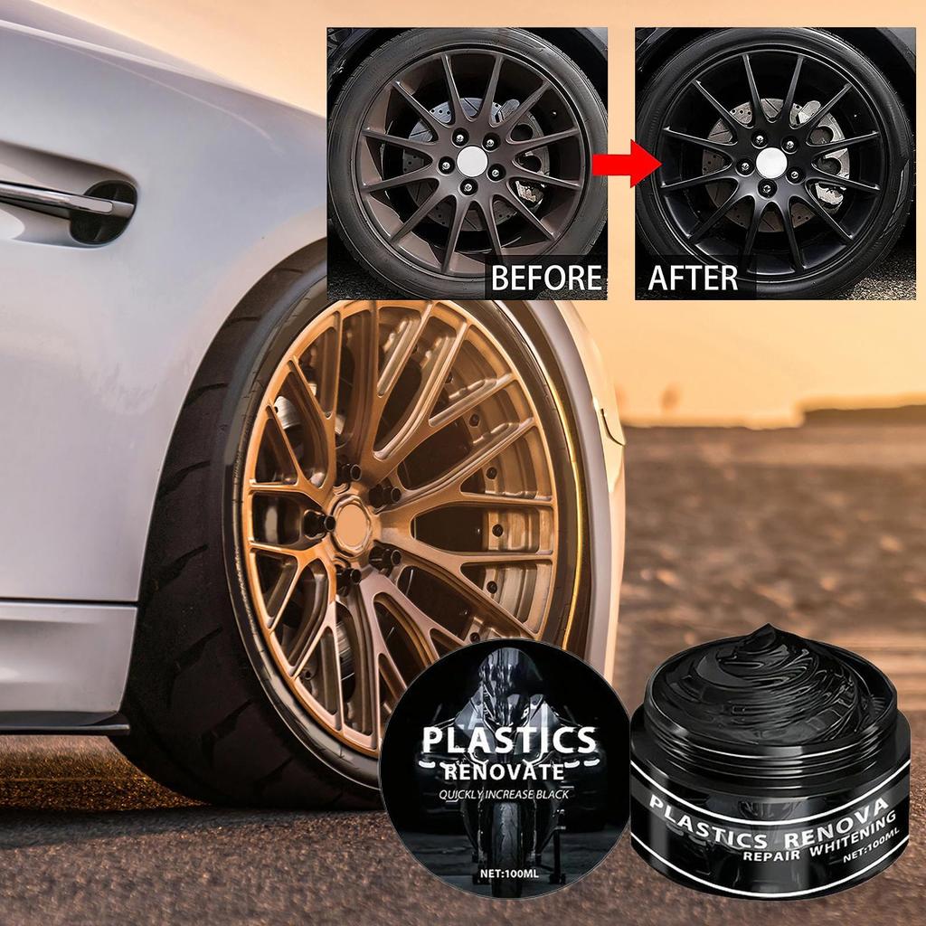 Car Black Trim Restorer Car Interior Restorer 100ML Anti-UV Quick-Drying Rubber Repair Wax Fade-Resistant Renovation Solution