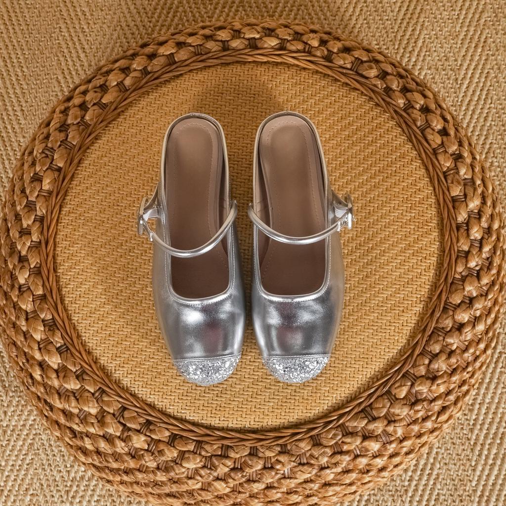 Женская обувь лето женская 2025 новая мода сумка голова полушлепки одинарная обувь женская сексуальная универсальная женская обувь мягкая подошва не устает