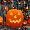 Halloween Pumpkin Lantern Spooky LED Light Up Pumpkin Figurine for Indoor Outdoor Halloween Tabletop Decor