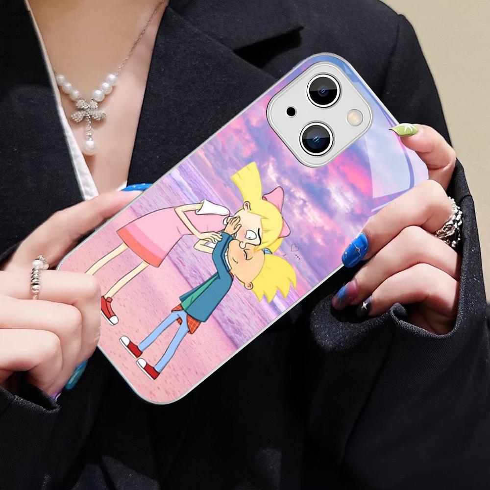 Hey A_Arnolds Cartoon Phone Case For IPhone 14 13 12 Mini 11 Pro XS Max X XR 14 Plus Tempered Glass Cover