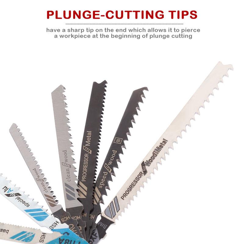 Набор лобзиковых полотен, 25 шт./компл., набор лобзиковых полотен с Т-образным хвостовиком, металлический стальной фитинг для пластиковых деревообрабатывающих инструментов, изготовленный из HCS/HSS/BIM