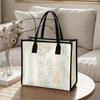 Botanical Print Large Casual Tote Bag Aesthetic Daily Carry Handbag For Women 
