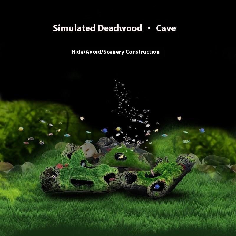 Смола Рыба Креветка Разведение Укрытие Пещера Украшения Симуляция Мох Корни Дерева Сухое Дерево Аквариумный Декор Аксессуары
